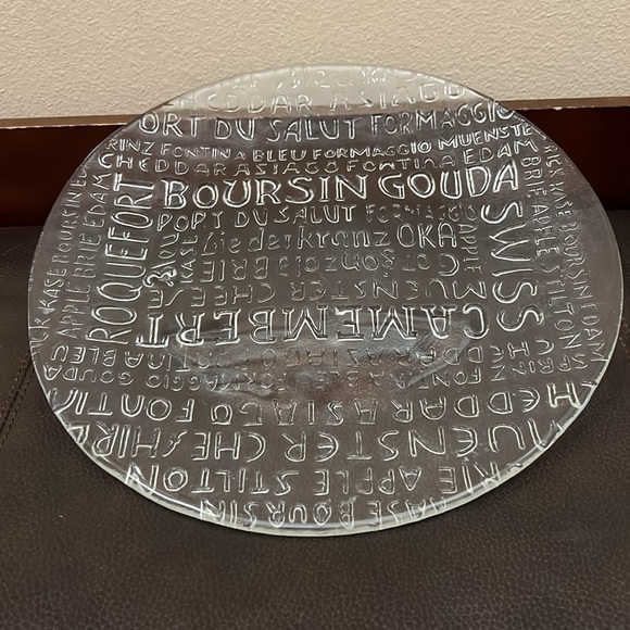 Vintage Embossed Clear Glass 13” Cheese Serving Plate - Picture 1 of 6